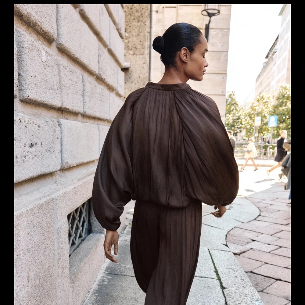 Zara balloon satin bomber jacket - Picture 2 of 8